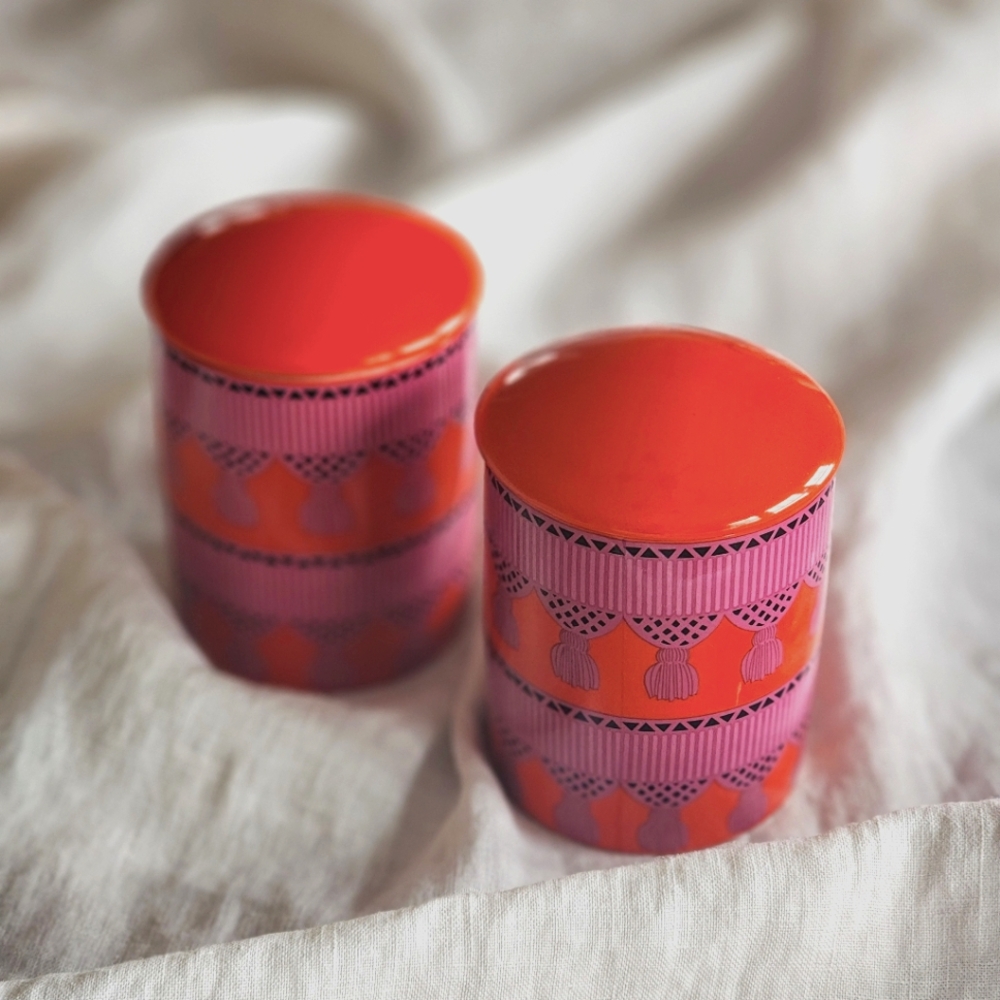 Cynthia Rowley + L'Or de Seraphine Ltd Ed ceramic container set of 2 EUC